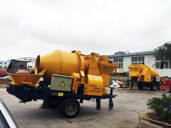 electric concrete mixer with pump
