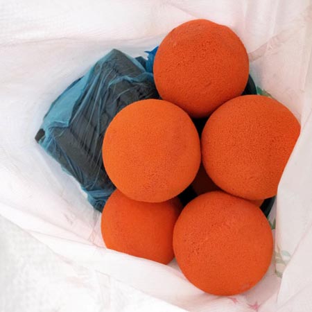 washing balls of concrete pump