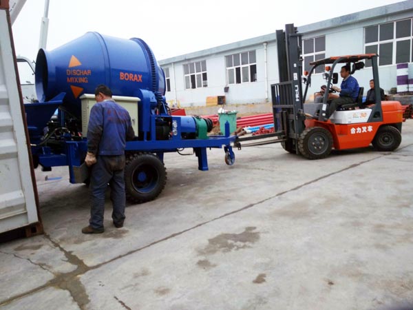 delivering concrete mixer pump