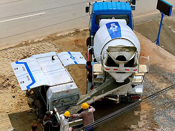 ABT40C Diesel Concrete Pump Working on Site