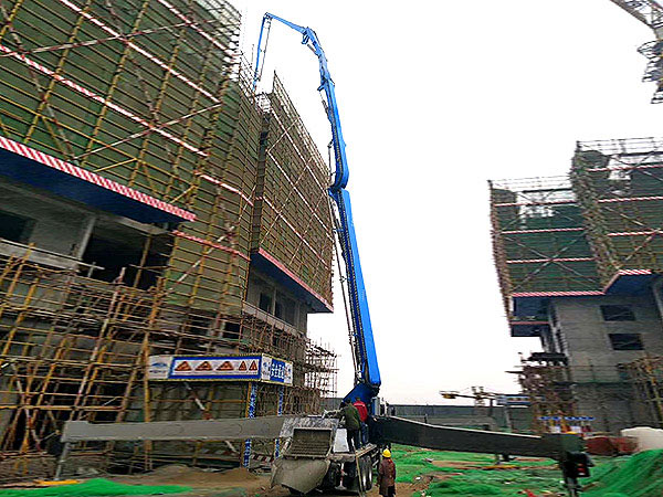 Boom Pumps Working on Site