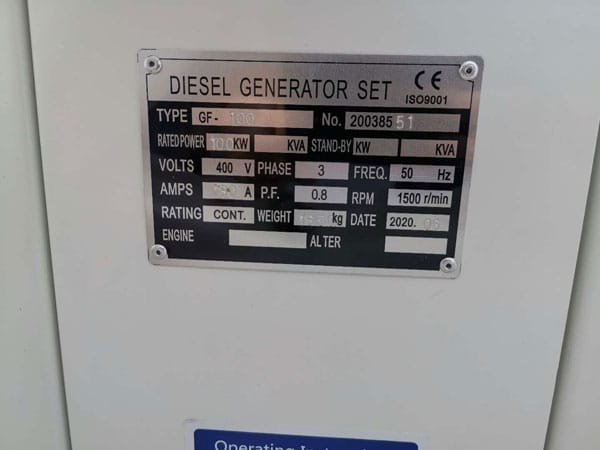 Diesel Generator Specification