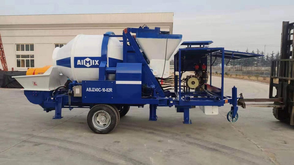 Transporting ABJZ40C Diesel Concrete Mixer Pump to Canada