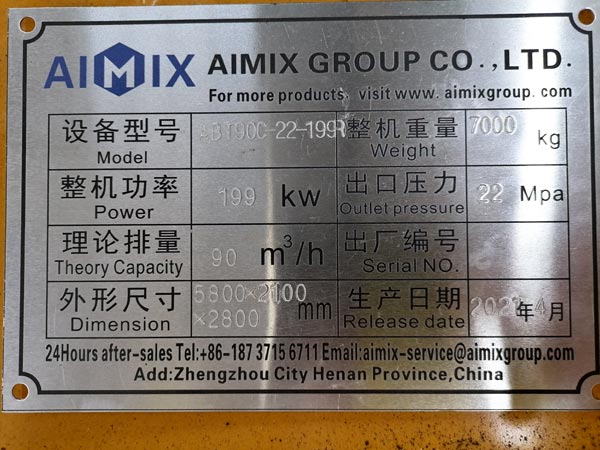 ABT90C Diesel Concrete Pump Specifications