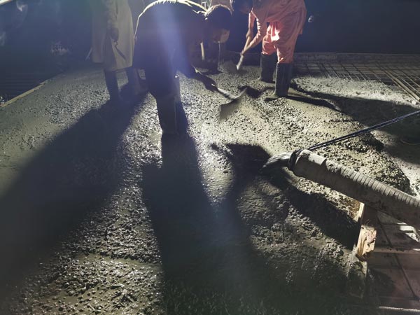 Concrete Pumping At The Construction Site