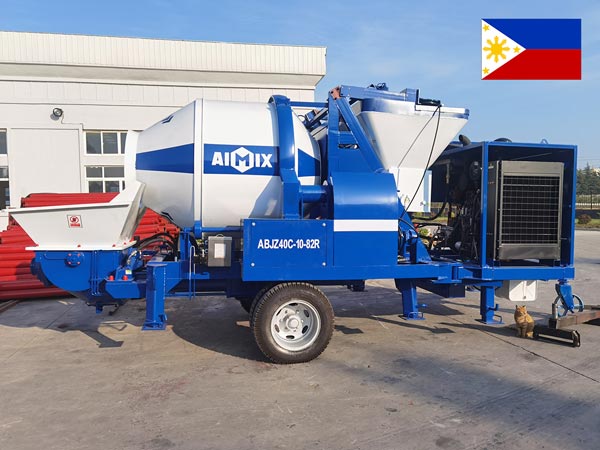 ABJZ40C Diesel Concrete Mixer with Pump to the Philippines