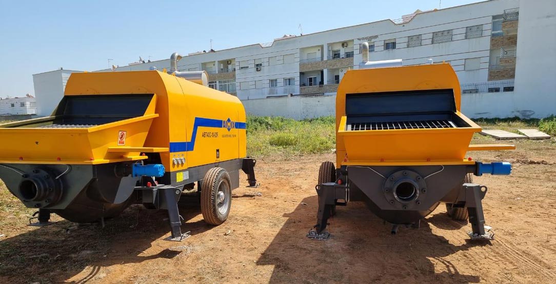 Trailer Concrete Pumps Working in Morocco