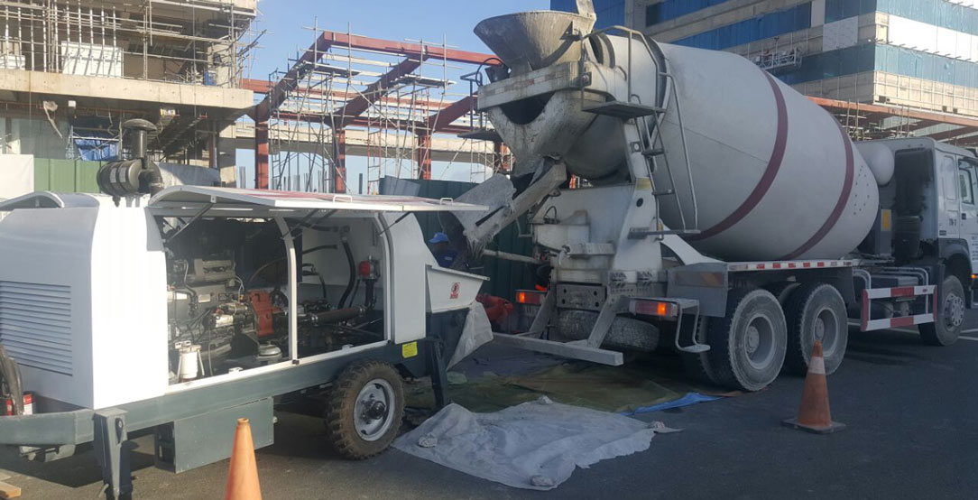 ABT60C Ready Mix Concrete Pump At the Construction Site