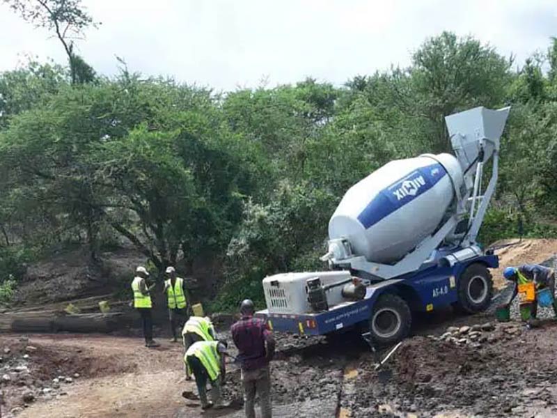 AS-4.0 Self Loading Concrete Mixer Working in Tanzania