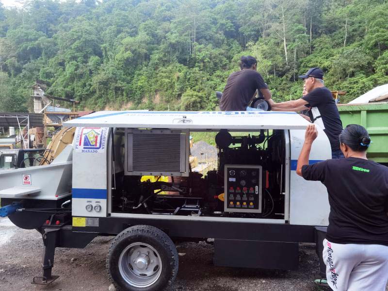 ABT40C diesel concrete pump working in Indonesia