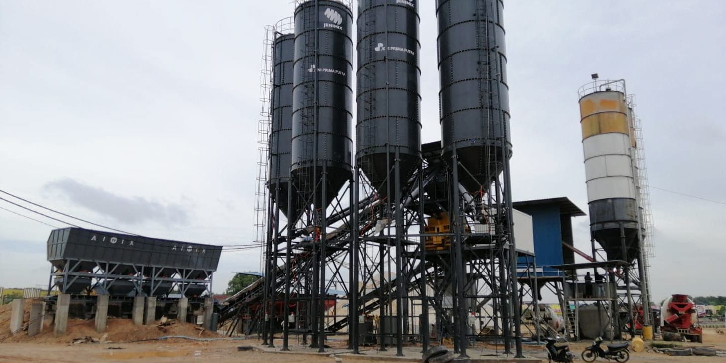 Aimix AJ120 Stationary Concrete Plant Finished Installation in Indonesia