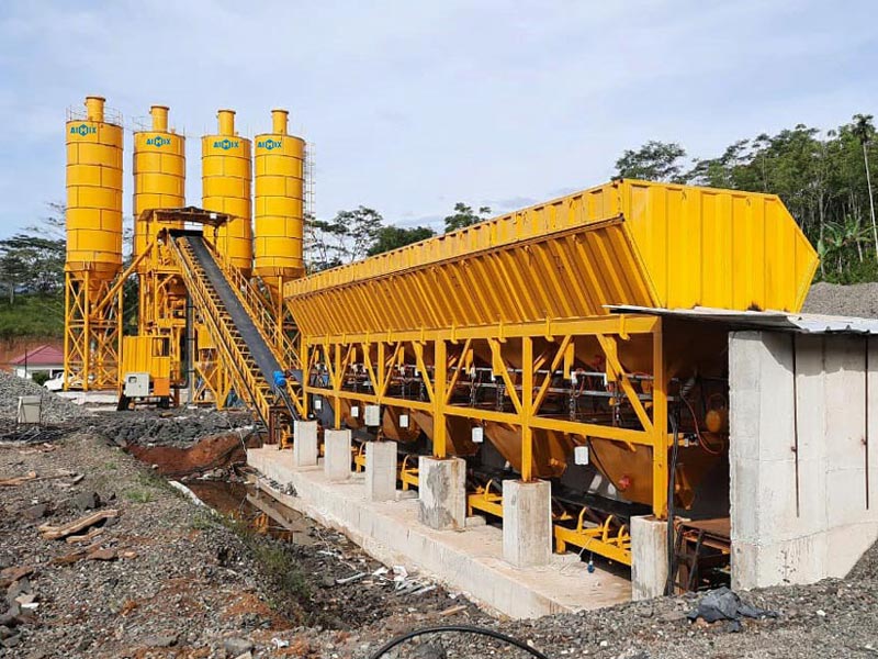 AJ90 Stationary Concrete Batch Plant for Sale in Tanzania