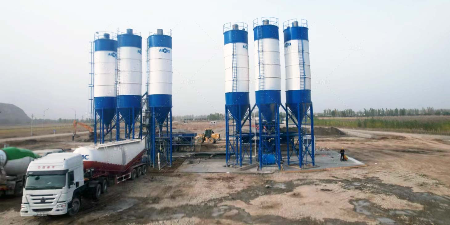 AJ50 Concrete Batching Plants Working in Uzbekistan
