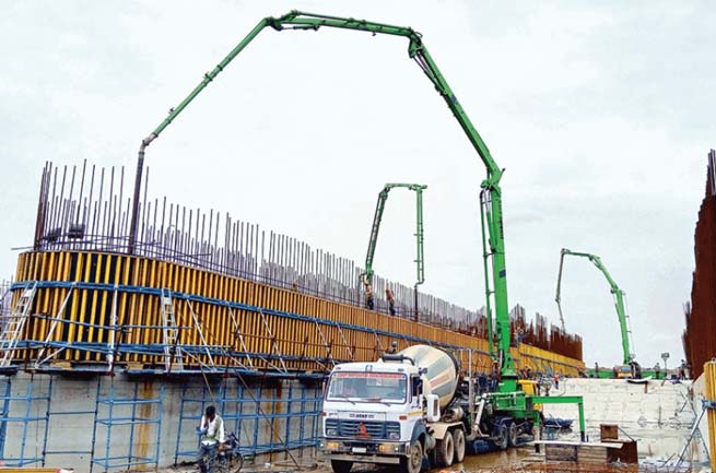 pumping concrete on-site
