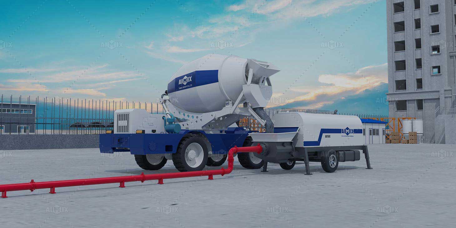 self loading concrete mixer and pump