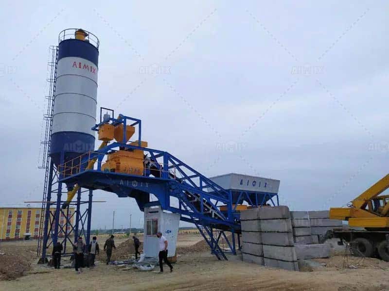 AJY35 Mobile Concrete Batching Plant in Tanzania