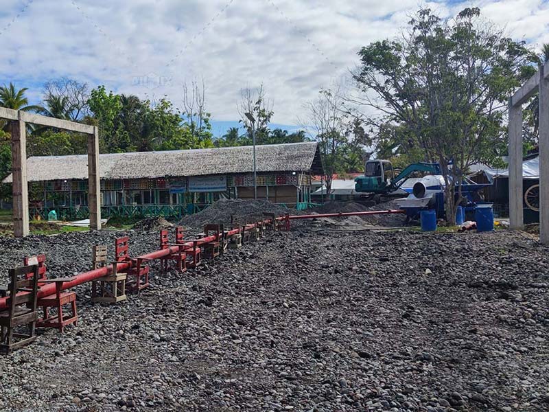 Delivery Line Positioning when concrete mixer pump work