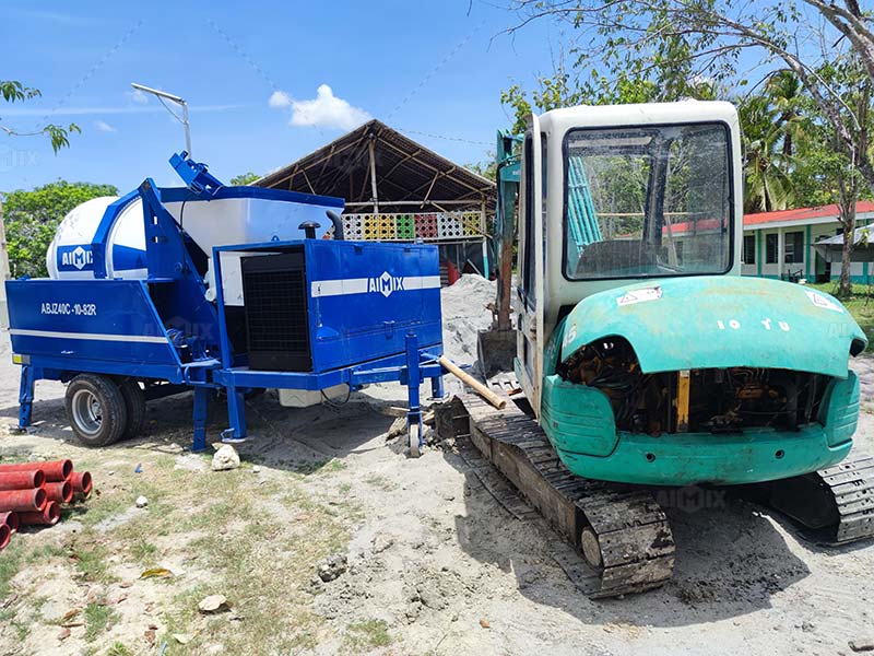 Aimix Concrete Mixer Pump on-site
