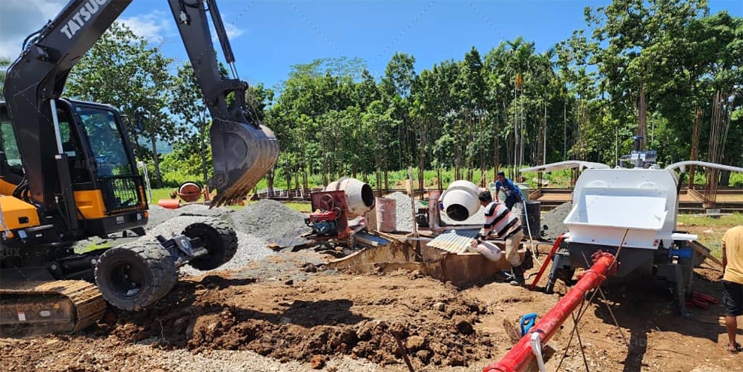 Application of ABT40C Trailer Concrete Pump in Residential construction