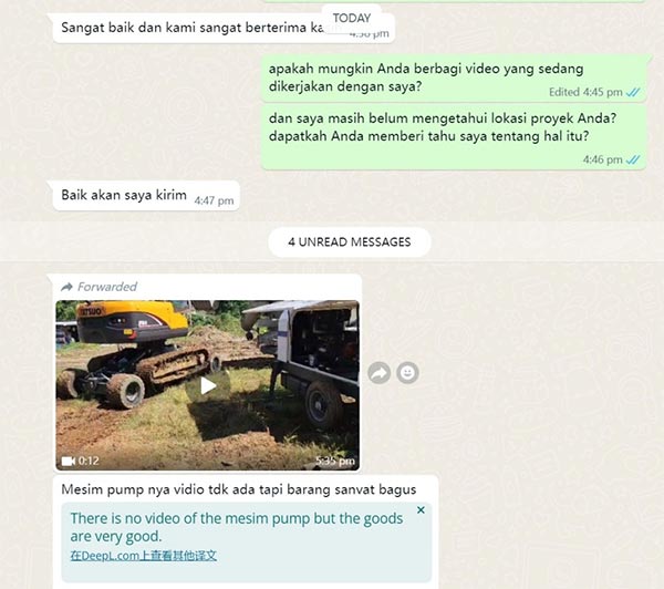 Client's Positive Feedback on AIMIX Diesel Concrete Pump