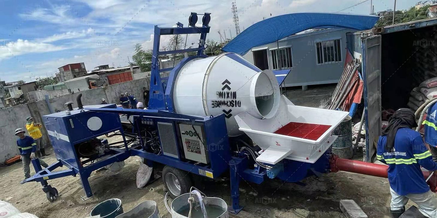 concrete mixing and pumping solution for warehouses project