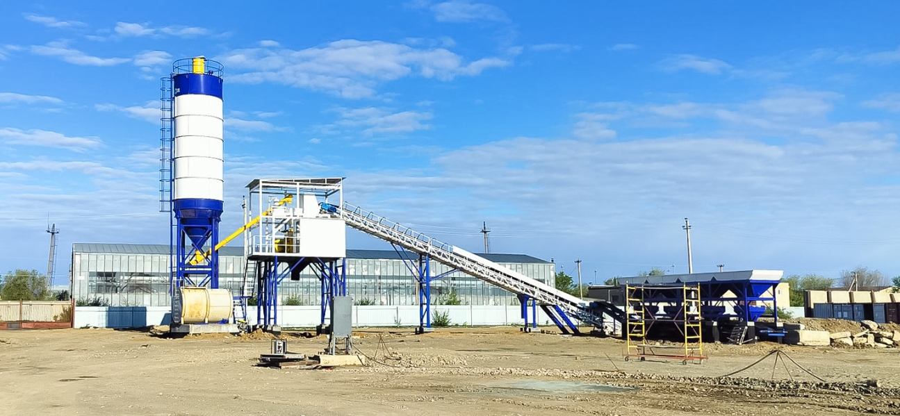 Precast Concrete Elements Production - AJ60 Concrete Mixing Plant in Kazakhstan