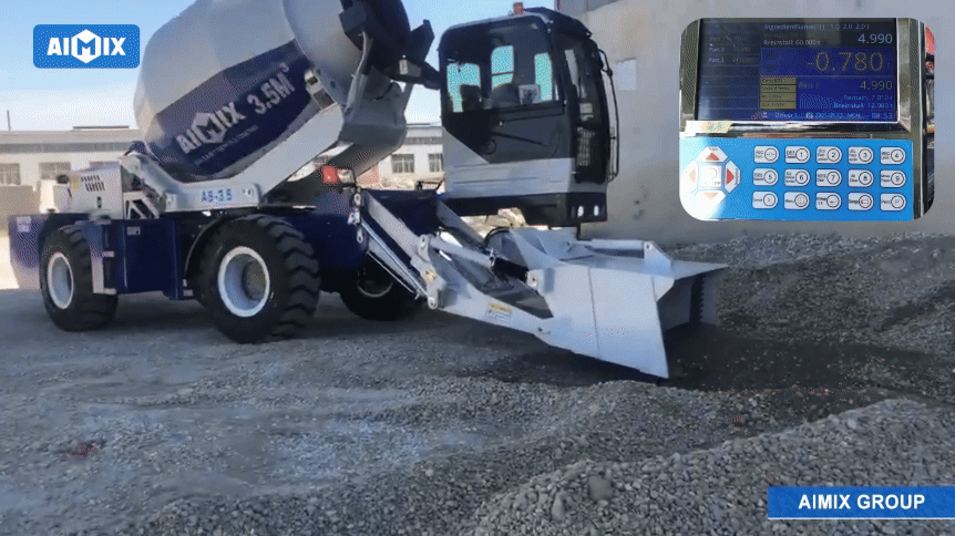 loading concrete mixture