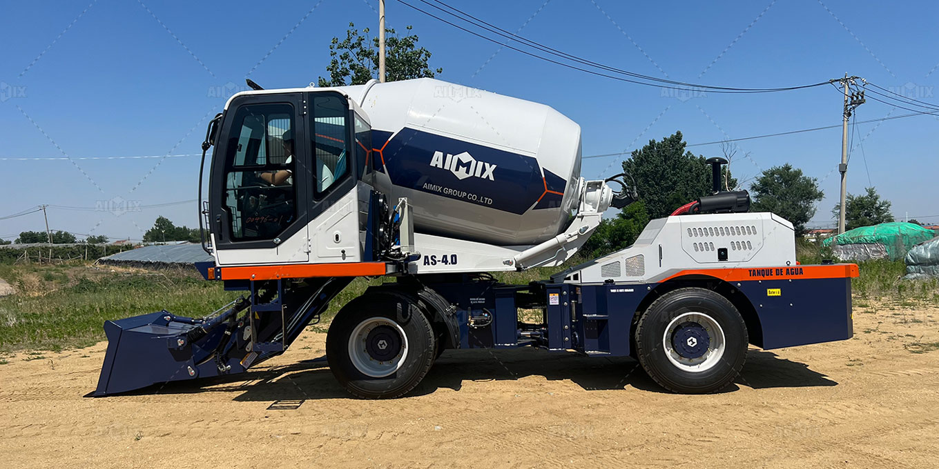 self loading concrete mixer operation