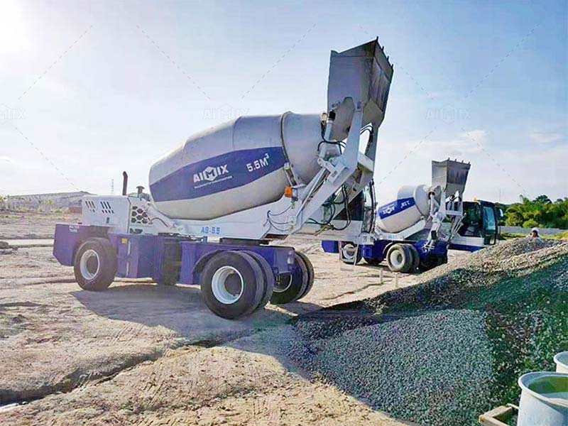 self loading the concrete mixture