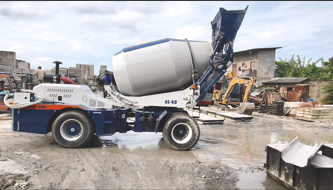 Self Loading Mixer for Precast Precast Concrete Production