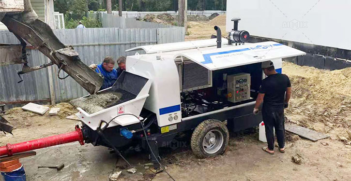 trailer pump for residential house construction