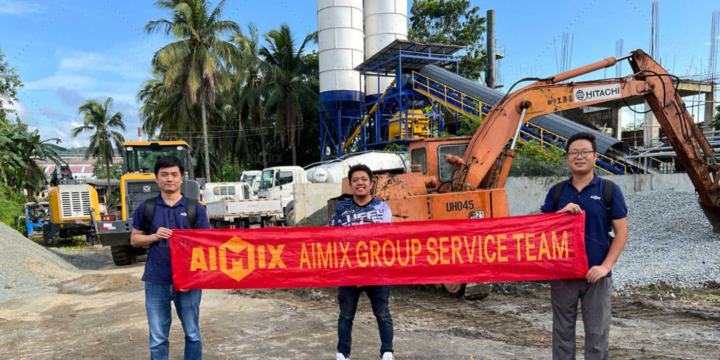 AIMIX Sales And Engineers Visiting Clients and Concrete Plant Equipment on-site
