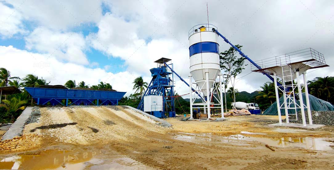 AJ50 Concrete Plant for Villa Construction in Philippines