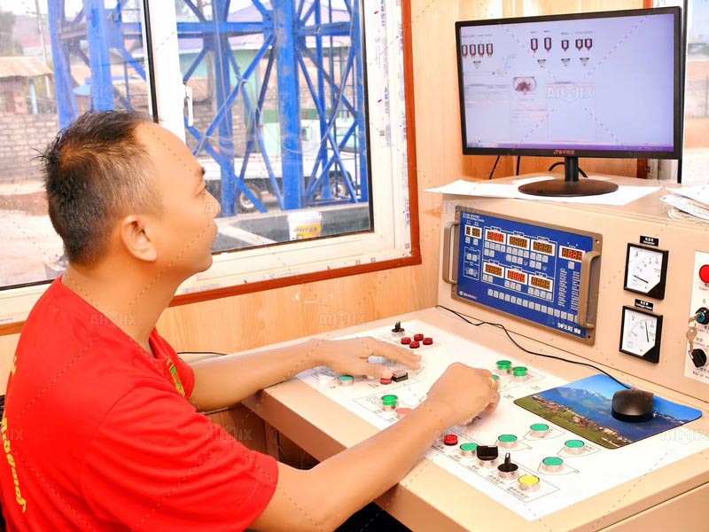 electric control system of ready concrete mixing plant