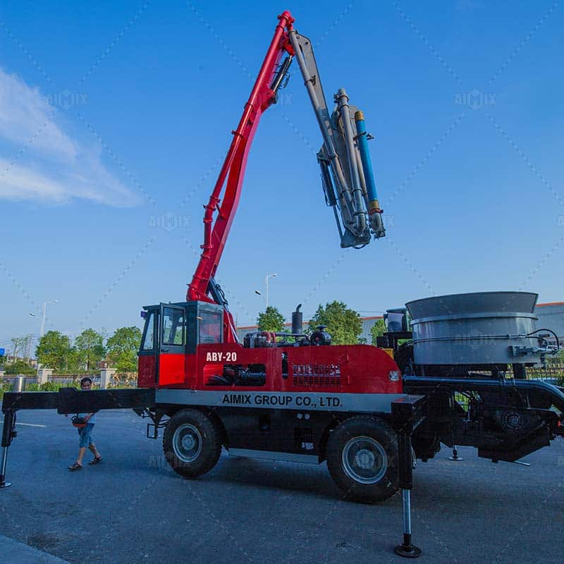 ABY-26 wheeled boom concrete pump with mixer
