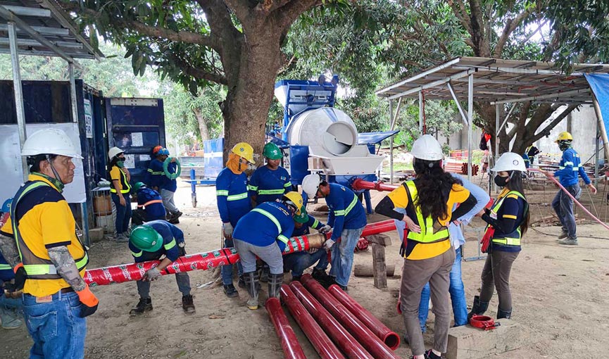 Diesel Concrete Mixing Pump Philippines for Warehouse Project in the Philippines