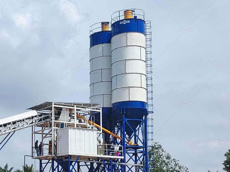 cement silos of portable concrete batch plant for sale