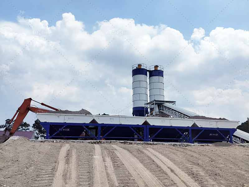 AJ60 ready mix concrete plant operation in Indonesia