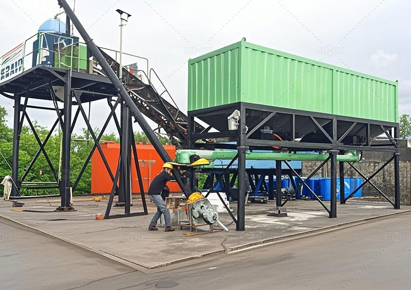 AJG-50 Dry Concrete Batching Plant Operation in Indonesia