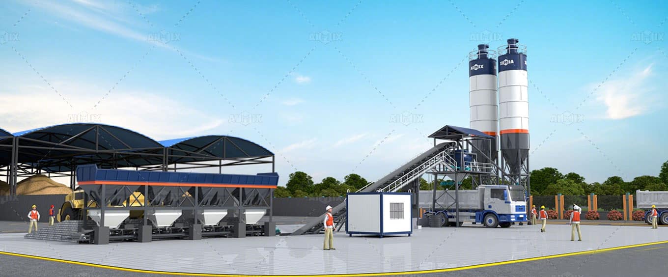 dry mixing concrete plant from AIMIX Group Manufacturer