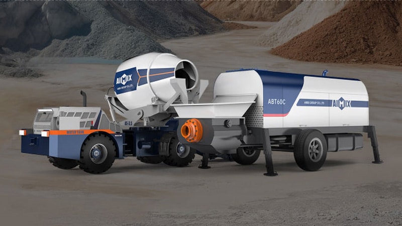 self loading concrete mixer and concrete pump solution in UAE