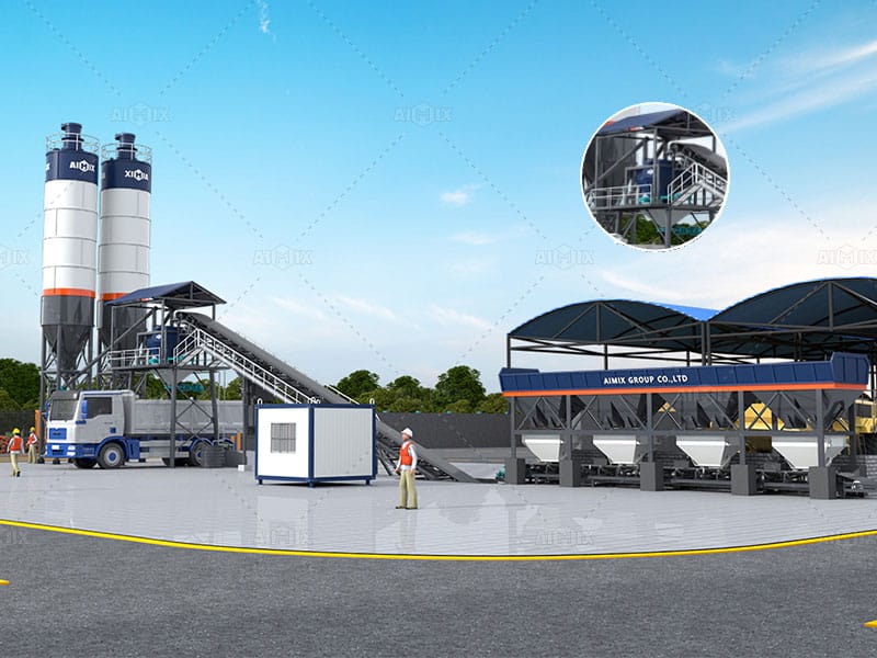 dry type concrete batching plant price