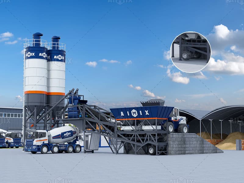 mobile type concrete batch plant