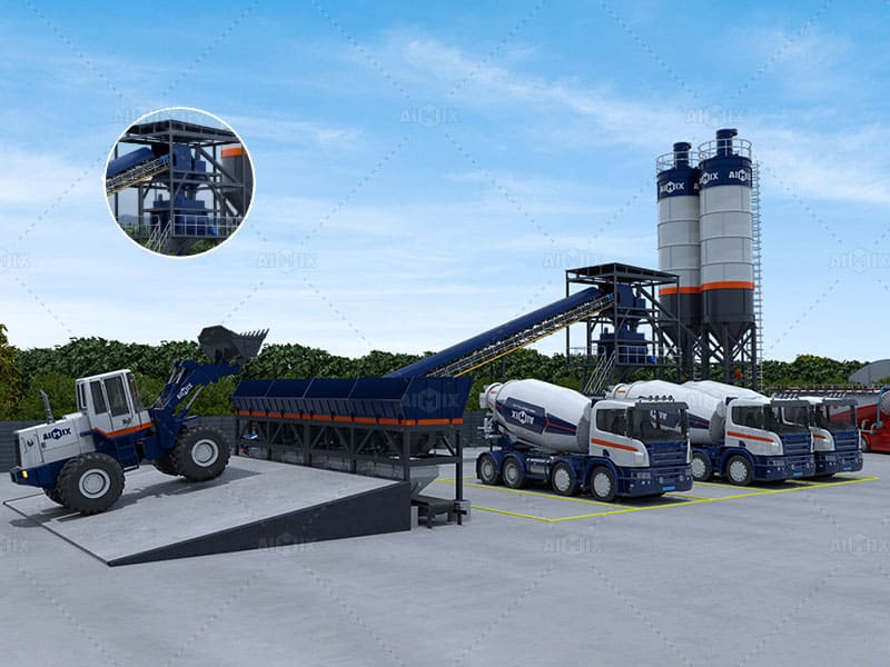 wet concrete mixer plant price