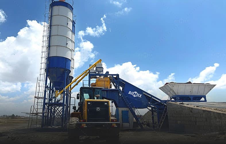 AJY60 Mobile Concrete Batching Plant in Ethiopia