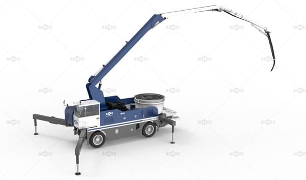 concrete pump mixer with boom
