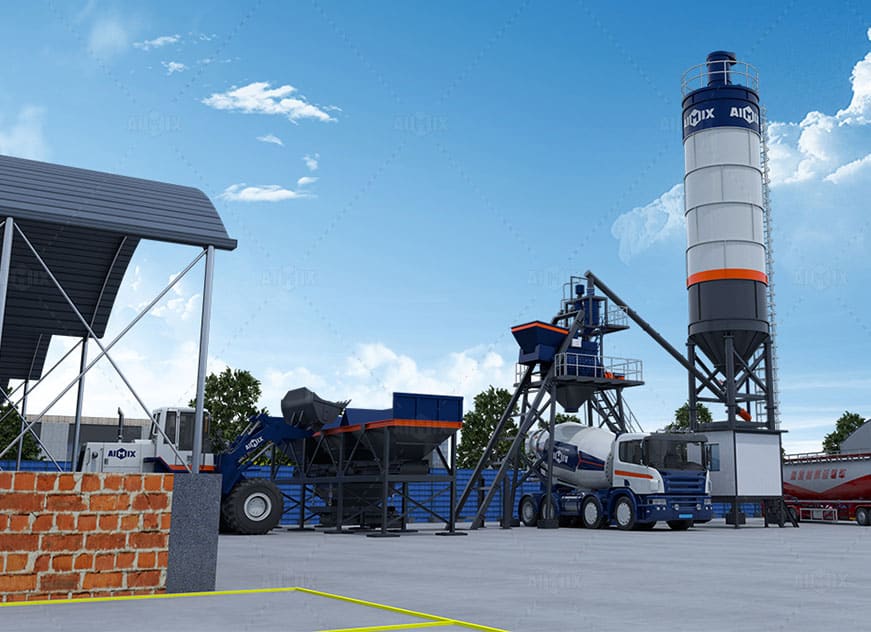 hopper type concrete plant in AIMIX manufacturer