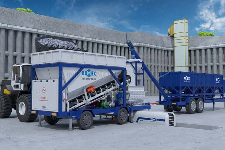 AJSY series compact mobile type concrete plant in SA