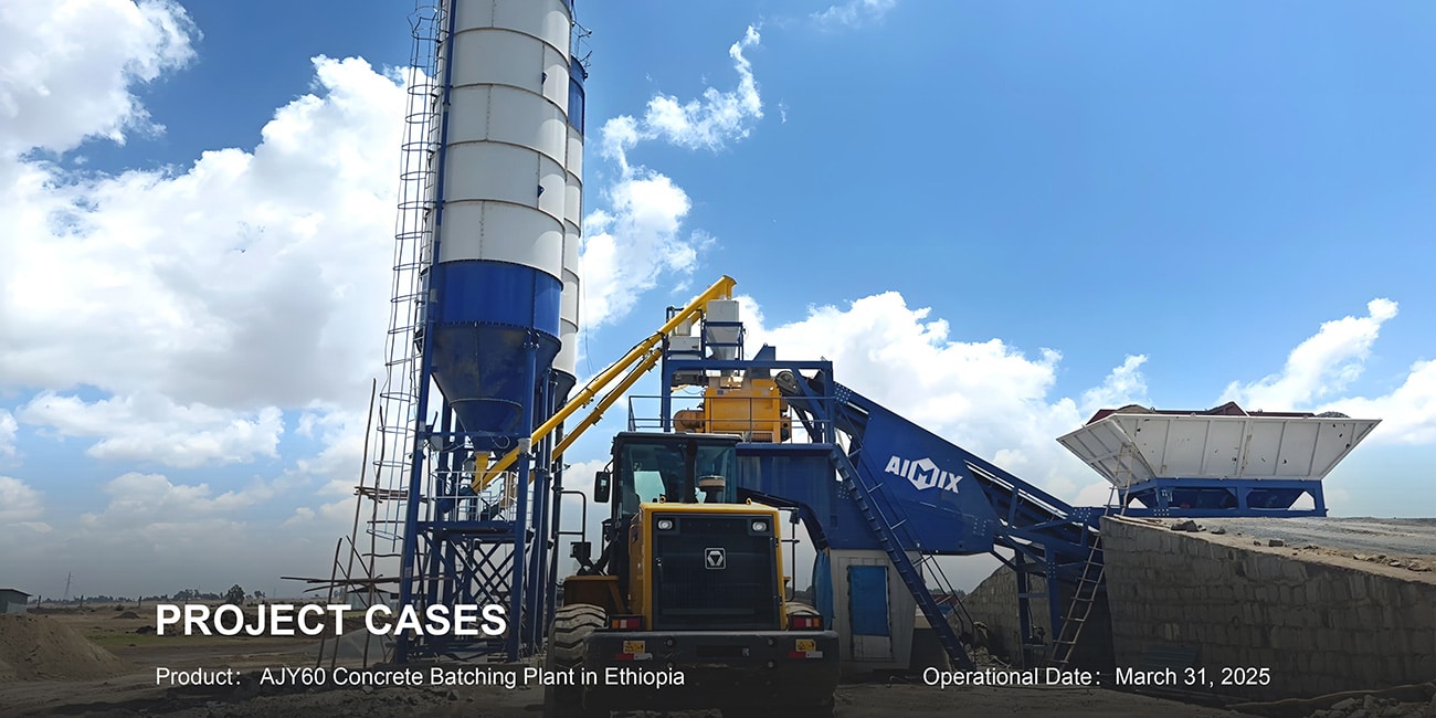 AJY60 Mobile Batching Plant for Ethiopian Real Estate Contractor