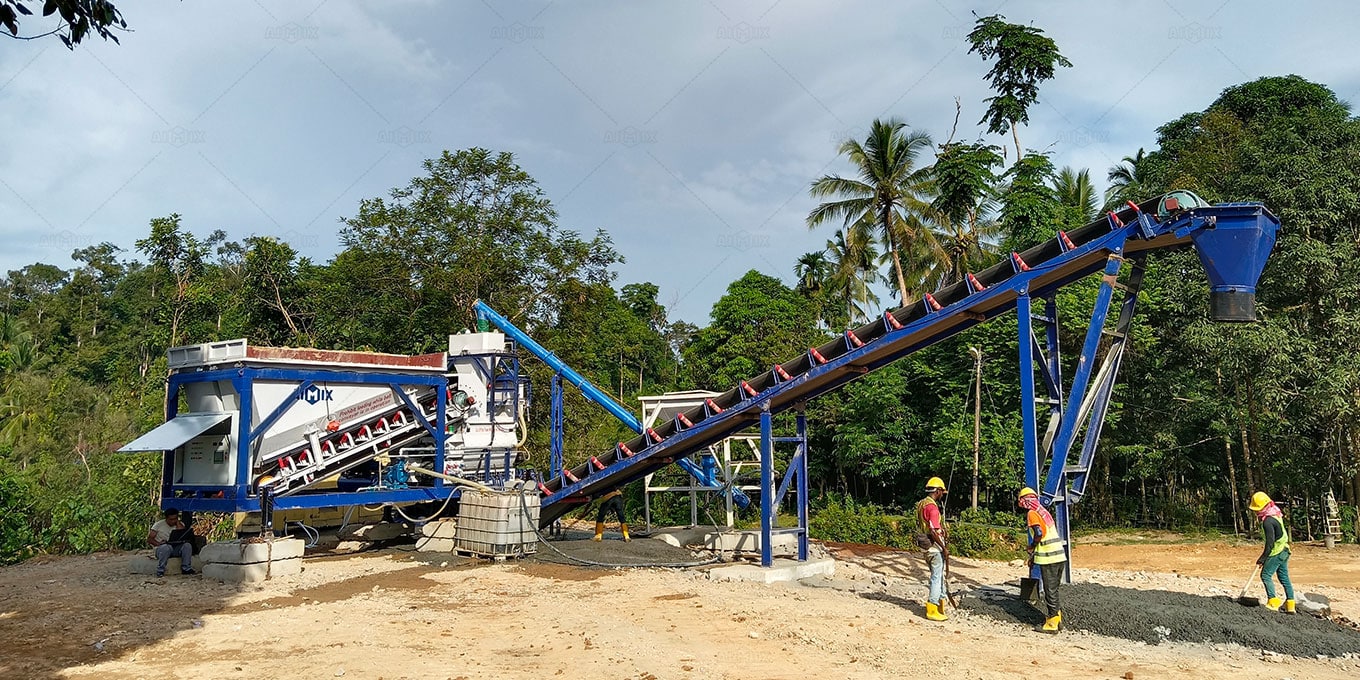 Mini Batching Plant Operation on-site - AIMIX Group